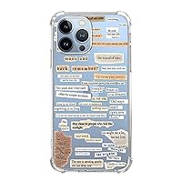 Art Aesthetic Newspaper Collage Clear Phone Case for iPhone 13 Pro, Cool Vintage Print Clear Cover for Girls Boys Women Men, Soft TPU Shockproof Clear Case for iPhone 13 Pro