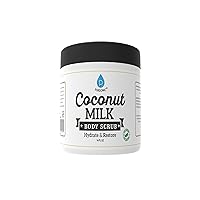 Pursonic Coconut Milk Body Scrub 14oz, with Dead Sea Salt, Almond Oil and Vitamin E for All Skin Type, Natural Skin Care Formula Helps with Stretch Marks, Eczema, Acne and Varicose Veins