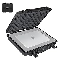 All Weather Travel Hard Case with Customizable Foam for Cameras, Lenses, Laptops, Guns, Pistols and more (Medium 16 x 14 x 4)