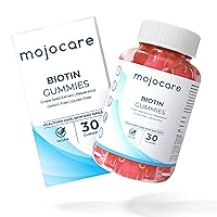 Mojcare Biotin Hair Gummies | No Added Sugar | 100% Vegan | High Potency Biotin Supplements for Stronger Hair | Reduce Hair Fall with Delicious Fruity Flavoured Gummies | 30 Day Pack | 30 Gummies