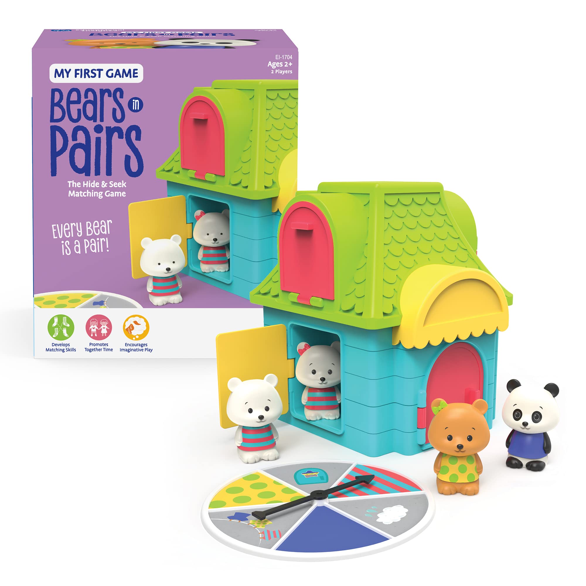 Educational Insights My First Game: Bears In Pairs, Hide & Seek Memory & Matching Game For Toddlers, Gift For Girls & Boys, Fun Family Game For Kids Ages 2+