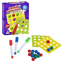 Memory Board Game for Kids: Успей запомнить with Markers and Balls, 2 Players, Educational, Ages 3+, Develops Memory, Shapes, Colors