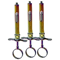 3 Pack - Self-Aspirating Dental Syringe 1.8mL Cartrige Anesthetic Dental Syringe with Arrow Tipped Inner Rod - Rainbow Color