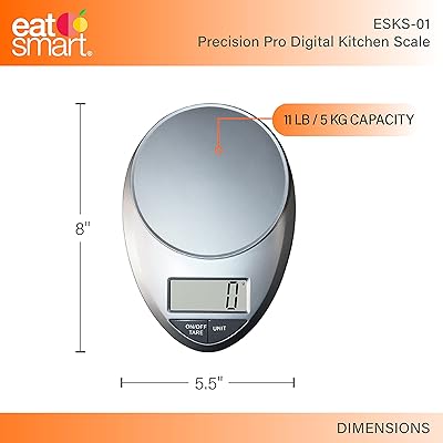 EatSmart Precision Pro Digital Kitchen Scale, Black Chrome
