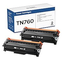 TN760 Toner Cartridges Replacement for Brother TN760 TN730 Compatible with DCP-L2550DW MFC-L2710DW MFC-L2750DW HL-L2350DW HL-L2370DW (Black, 2 Pack)