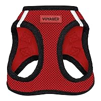 Voyager Step-in Air Dog Harness - All Weather Mesh Step in Vest Harness for Small and Medium Dogs and Cats by Best Pet Supplies - Harness (Red/Black Trim), XS (Chest: 13-14.5