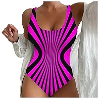 Bikini Flag Size Swimwear Figure Shaping U Neck Striped Print Sports Swimsuits Swimsuit with Wide Shoulder