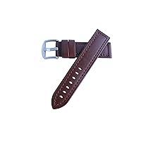 Hadley-Roma Men's Genuine Wide Leather Panerai Style Watchband Tan 24mm