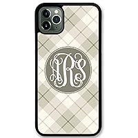 iPhone 11, Phone Case Compatible with iPhone 11 [6.1 inch] Plaid Monogrammed Personalized IP11 Black