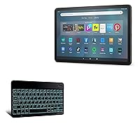 BoxWave Keyboard Compatible with Amazon Fire Max 11 (2023, 13th Gen) - SlimKeys Bluetooth Keyboard - with Backlight, Portable Keyboard w/Convenient Back Light - Jet Black