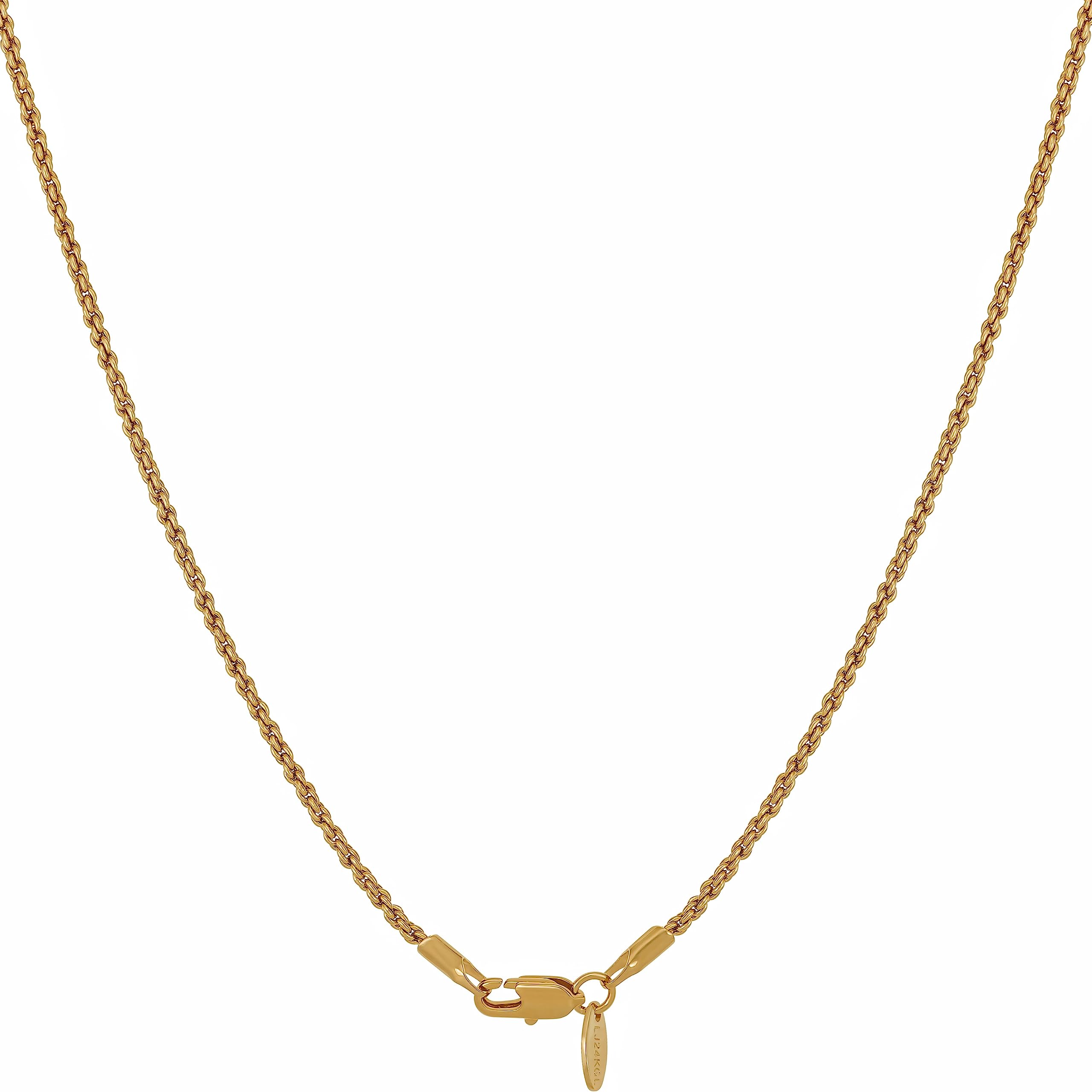LIFETIME JEWELRY 1mm Gold Rope Chain for Men & Women 24k Real Gold Plated Diamond Cut Gold Necklace for Women 14 to 30 Inch