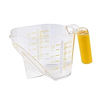 DELISH KITCHEN CC-1323 Pearl Metal Measuring Cup, Yellow, 6.3 x 3.0 inches (16 x 7.5 x 7.5 cm), Weight from Top