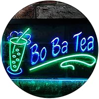 ADVPRO Bo Ba Tea Shop Dual Color LED Neon Sign Green & Blue 16
