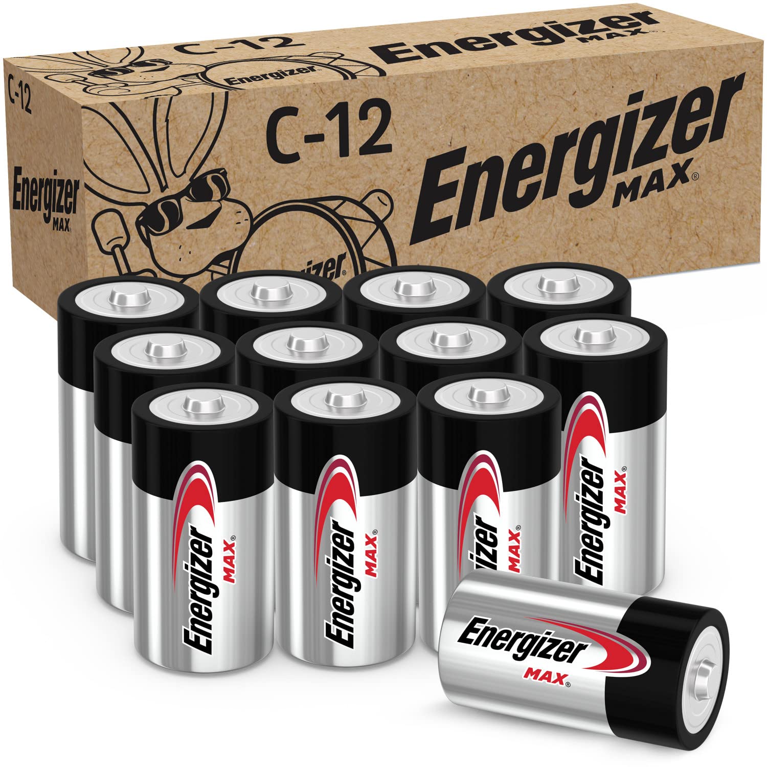 Energizer MAX C Batteries, Premium Alkaline Cell, 12 Count