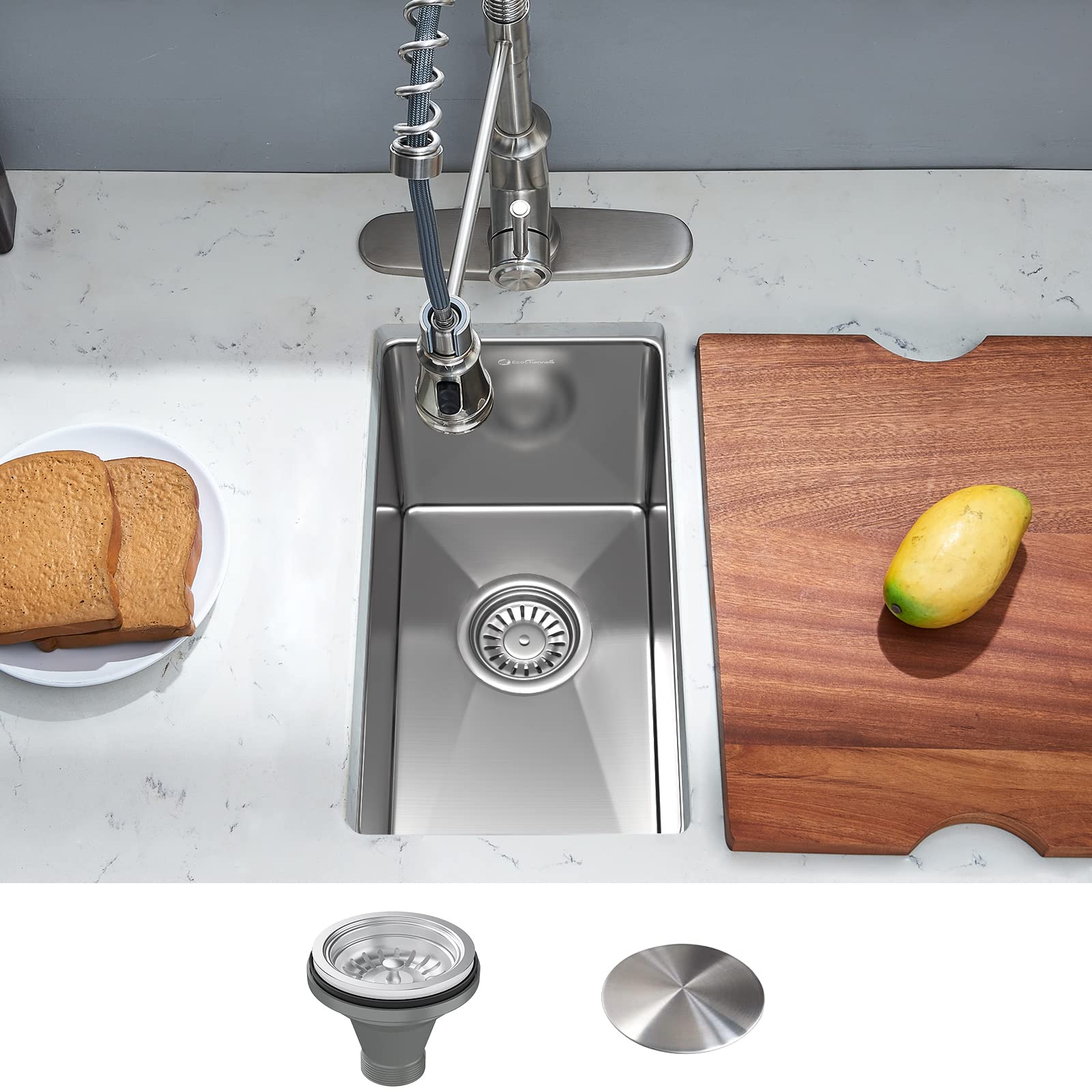 Mua EcoChannels Undermount Kitchen Sink, 10 x 18 x inch Kitchen Sinks 16  Gauge Stainless Steel Small Bar Prep Sink Kitchen Single Bowl trên Amazon  Mỹ chính hãng 2023 Giaonhan247