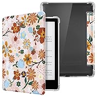 CoBak Case for Kindle Paperwhite - New PU Leather Cover and Clear Soft Silicone Back Cover with Auto Sleep Wake Feature for Kindle Paperwhite Signature Edition (11th Generation 2021 Released)