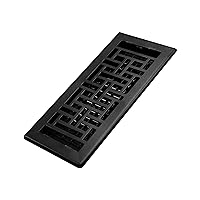 Decor Grates AJH410-BLK Oriental Floor Register, 4x10 Inches, Textured Black
