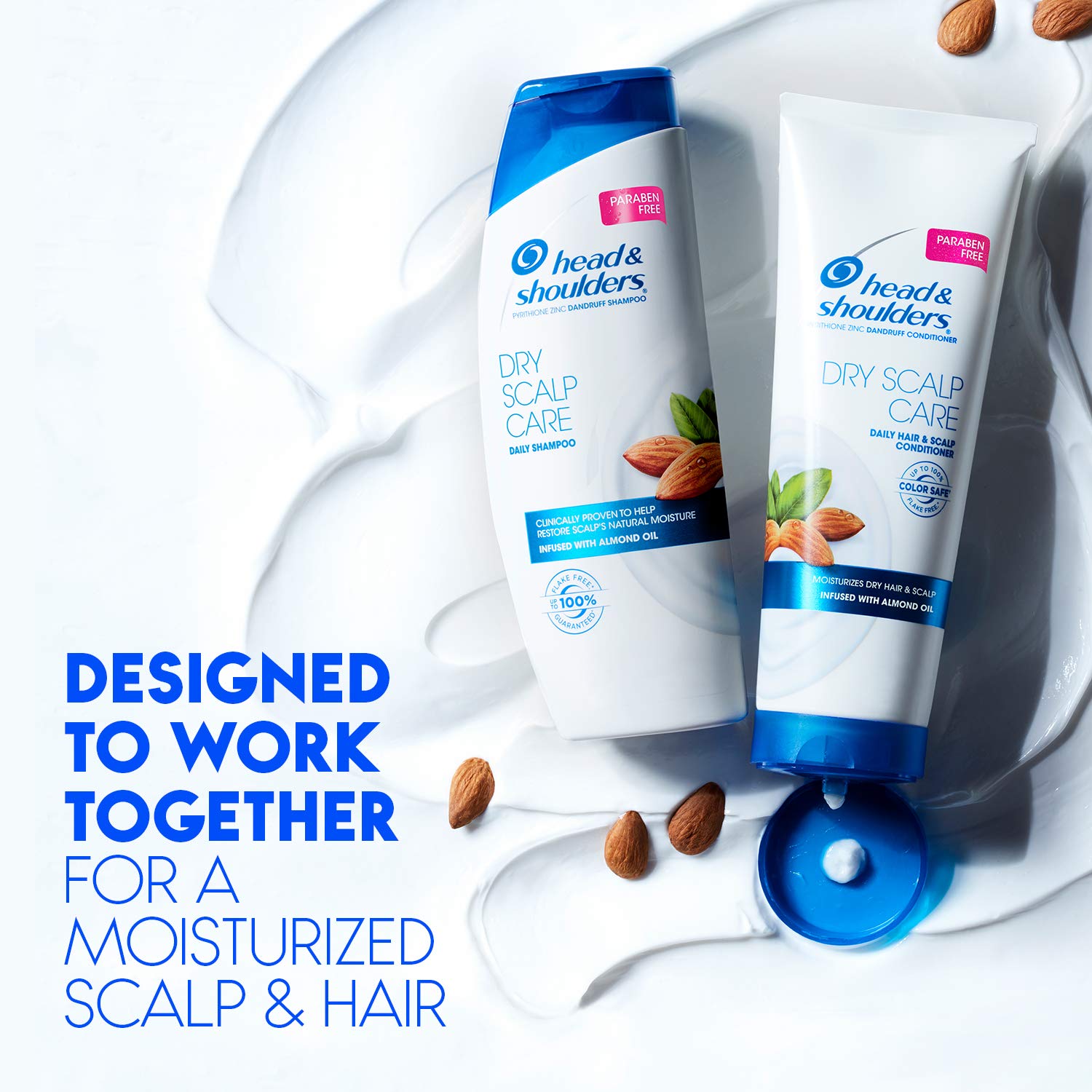 Head and Shoulders Shampoo, Daily-Use Anti-Dandruff Paraben Free Treatment, Dry Scalp Care with Almond Oil, 32.1 fl oz, Twin Pack (Packaging May Vary)