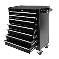7-Drawer Rolling Tool Chest with Wheels,Tool Cabinet on Wheels with Keyed Locking,Multifunctional Tool Cart on Wheels,Tool Storage Organizer Cabinets for Garage,Warehouse, Repair Shop (Black 2#)