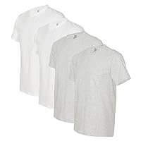 Fruit of the Loom mens 5 oz. 100% Heavy Cotton HD T-Shirt(3931)-ASH/WHITE-3XL-2PK