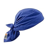 Cooling Dew Rag, Fire Resistant, Evaporative Polymer Crystals for Cooling Relief, Ergodyne Chill Its 6710FR,Blue