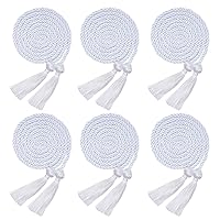 6 Pieces Graduation Cords Tassels Cord Honor Cords with Tassel Graduation Honor Cords for Graduation Students (White, 6)