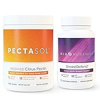 EcoNugenics Promotes Breast Health & Cellular Support - BreastDefend 30 Capsules + PectaSol-C Modified Citrus Pectin 454 Grams Bundle