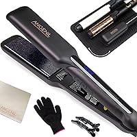 Hair Straightener and Curler 2 in 1, argan Oil Flat Iron 1 inch, Heat Resistant Silicone mat for Hair Tools, Curling Iron, Travel case