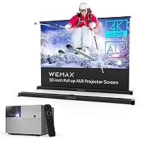 WEMAX Vogue Pro 1600 ANSI Lumens True 1080p FHD Movie DLP Projector and 50 inch ALR Ambient Light Rejecting Portable Projector Screen