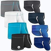 Real Men Bulge Enhancing Sexy Underwear 3in Ice Silk Nylon 4-Pack Medium BUNDLED WITH Super Sexy 4-Pack Sports Briefs Medium