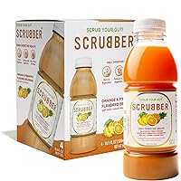 Scrubber Fiber Infused Fruit Juice with Probiotics and Prebiotics for Daily Digestive Gut Health, Immune Support, Regularity & Weight 16.9 oz Natural Beverage, Orange and Pineapple, 4 pack