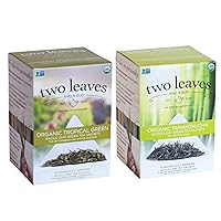 Two Leaves and a Bud Green Teas - Organic Tamayokucha (15 Tea Bags) and Organic Tropical Green (15 Tea Bags)