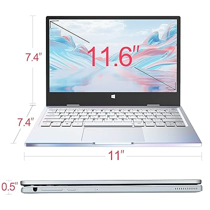 TOPOSH 2 in 1 Laptop, Windows 10 Home Tablet,Ram 8GB ROM 256GB SSD,11.6 inch Touch Screen,Processor Celeron N4120, Metal Body, WiFi and Bluetooth- Silver