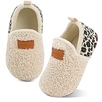 XIHALOOK Toddler Boys Girls House Slippers with Microfleece Lining Cozy Household Shoes Non-slip for Kids