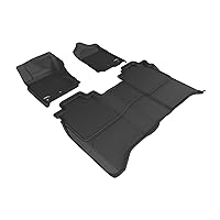 3D MAXpider Custom Fit Kagu Floor Mat (Black) Compatible with Nissan Titan Crew CAB 2016-2023 - Full Set