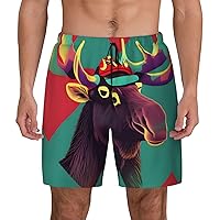 Moose Mens Swim Trunks - Beach Shorts Quick Dry with Pockets Shorts Fit Hawaii Beach Swimwear Bathing Suits