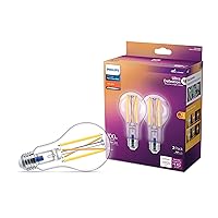 Flicker-Free Clear Dimmable A21 Light Bulb - EyeComfort Technology - 1600 Lumen- Soft White (2700K)- 13.5W=100W - E26 Base - Title 20 Certified - Ultra Definition - Indoor - 2-Pack
