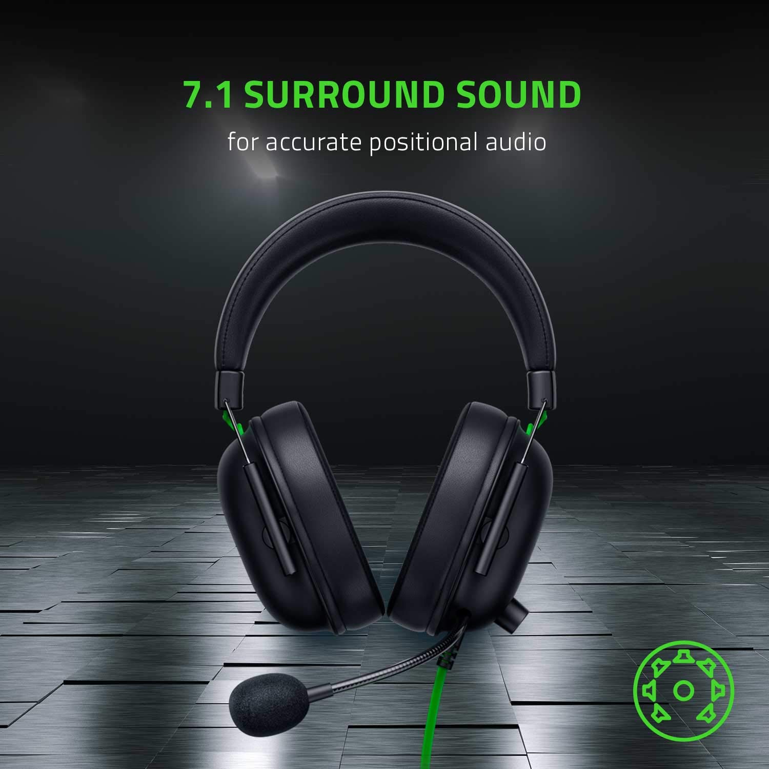 Razer BlackShark V2 X Gaming Headset: 7.1 Surround Sound - 50mm Drivers - Memory Foam Cushion - for PC, PS4, PS5, Switch, Xbox One, Xbox Series X|S, Mobile - USB Connection – Classic Black