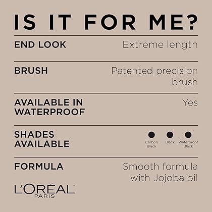 L'Oréal Paris Makeup Telescopic Original Lengthening Mascara, Black, 0.27 Fl Oz (1 Count)