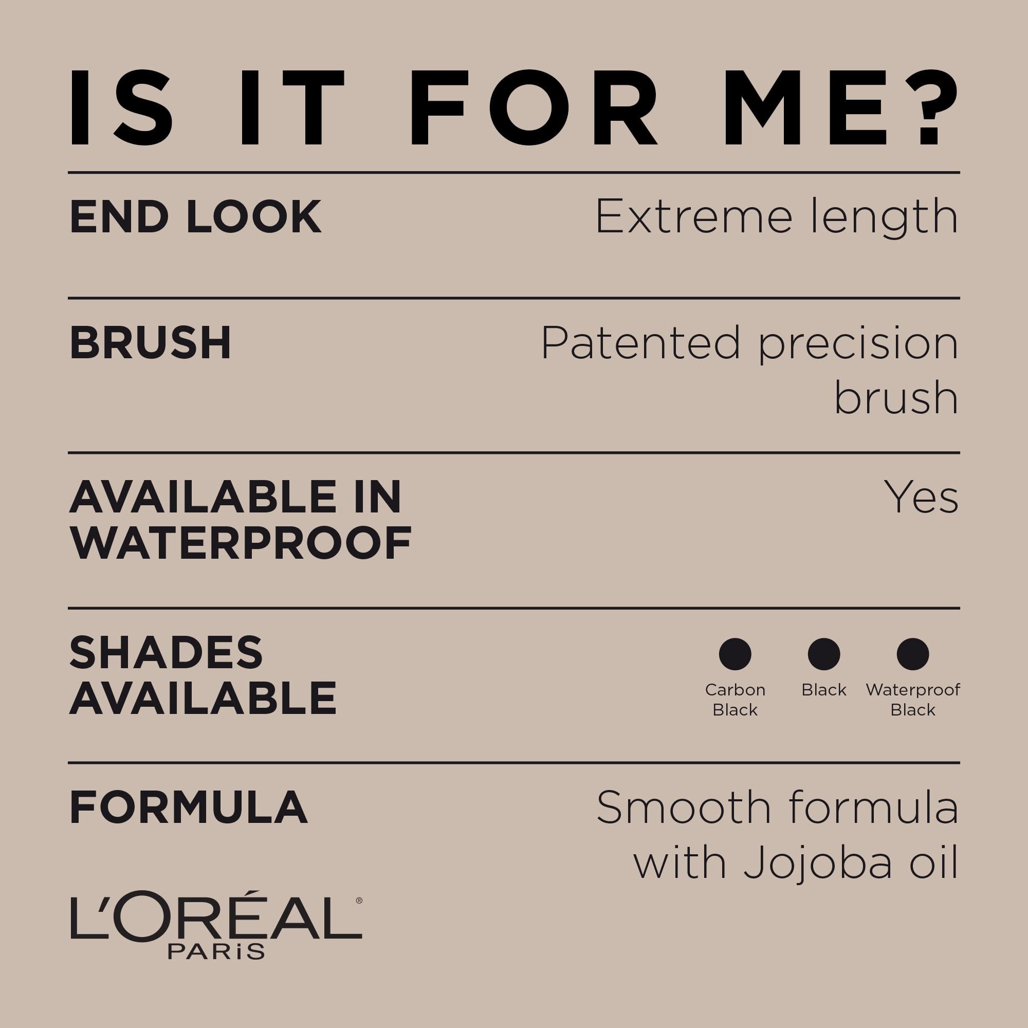 L’Oréal Paris Makeup Telescopic Original Lengthening Mascara, Blackest Black, 0.27 Fl Oz (1 Count)