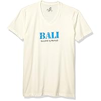 Bali Graphic Printed Premium Tops Fitted Sueded Short Sleeve V-Neck T-Shirt