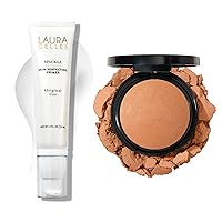 LAURA GELLER NEW YORK Baked Double Take Powder Foundation, Tan + Spackle Super-Size Skin Perfecting Makeup Primer with Hyaluronic Acid, Original
