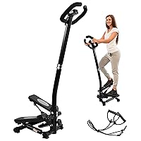 Signature Fitness Adjustable Mini Stepper Stair Stepper Stepping Machine with Resistance Bands, with or Without Handle