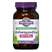 Certified Organic Ashwagandha Herbal Vegan Capsules, 1200 MGS, 90 Count