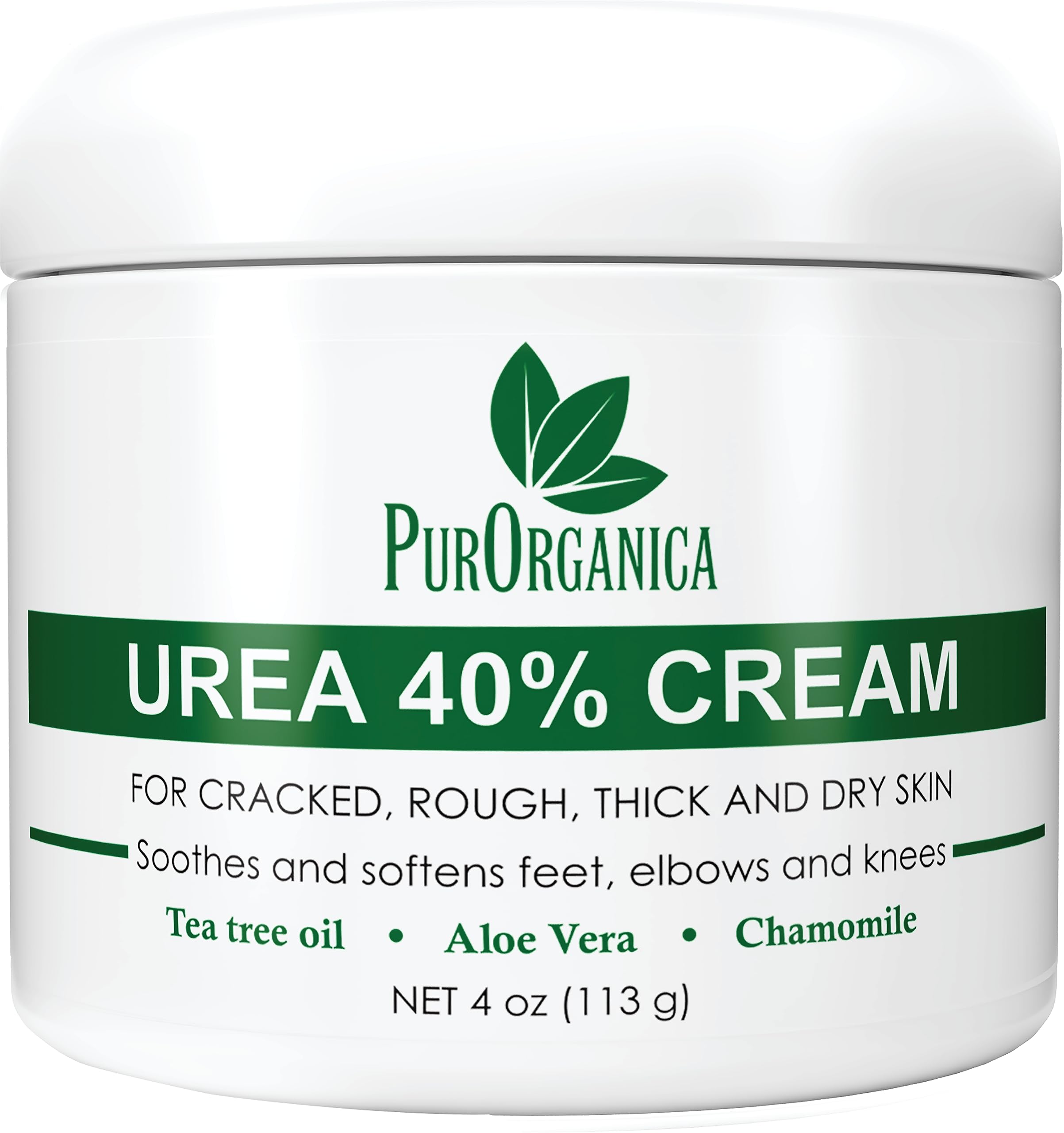 PurOrganica Urea 40% Foot Cream - Corn, Callus and Dead Skin Remover - Moisturizer & Rehydrater - For Thick, Cracked, Rough, Dead & Dry Skin - For Feet, Elbows and Hands - Made in USA