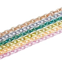 SUPERFINDINGS 6 Colors Acrylic Cable Chains Plastic Rolo Cable Chains 6 Strands Transparent Curb Chain Links for Glasses Lanyard Chains Jewelry Making 19.68 inch