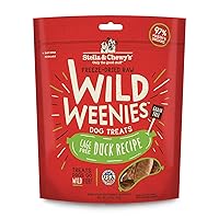 Stella & Chewy's Freeze-Dried Raw Wild Weenies Dog Treats – All-Natural, Protein Rich, Grain Free Dog & Puppy Treat – Great for Training & Rewarding – Cage-Free Duck Recipe – 3.25 oz Bag