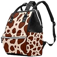 Brown Cow Prints Diaper Bag Travel Mom Bags Nappy Backpack Large Capacity for Baby Care