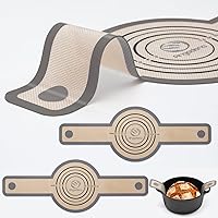 Silicone Bread Sling Dutch Oven - Best Japan Silicone. Non-Stick & Easy Clean Reusable Silicone Bread Baking Mat. With Extra Long Handles Bread Baking Sheet Liner, 2 Grey Set for Transferable Dough