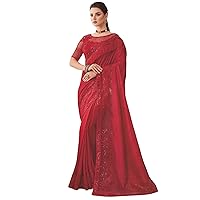 Exclusive Party Wear Elegant Silk Saree With Net Embroidered Border And Frills